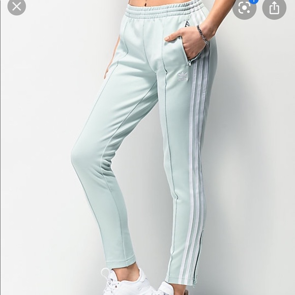 adidas sst green track pants